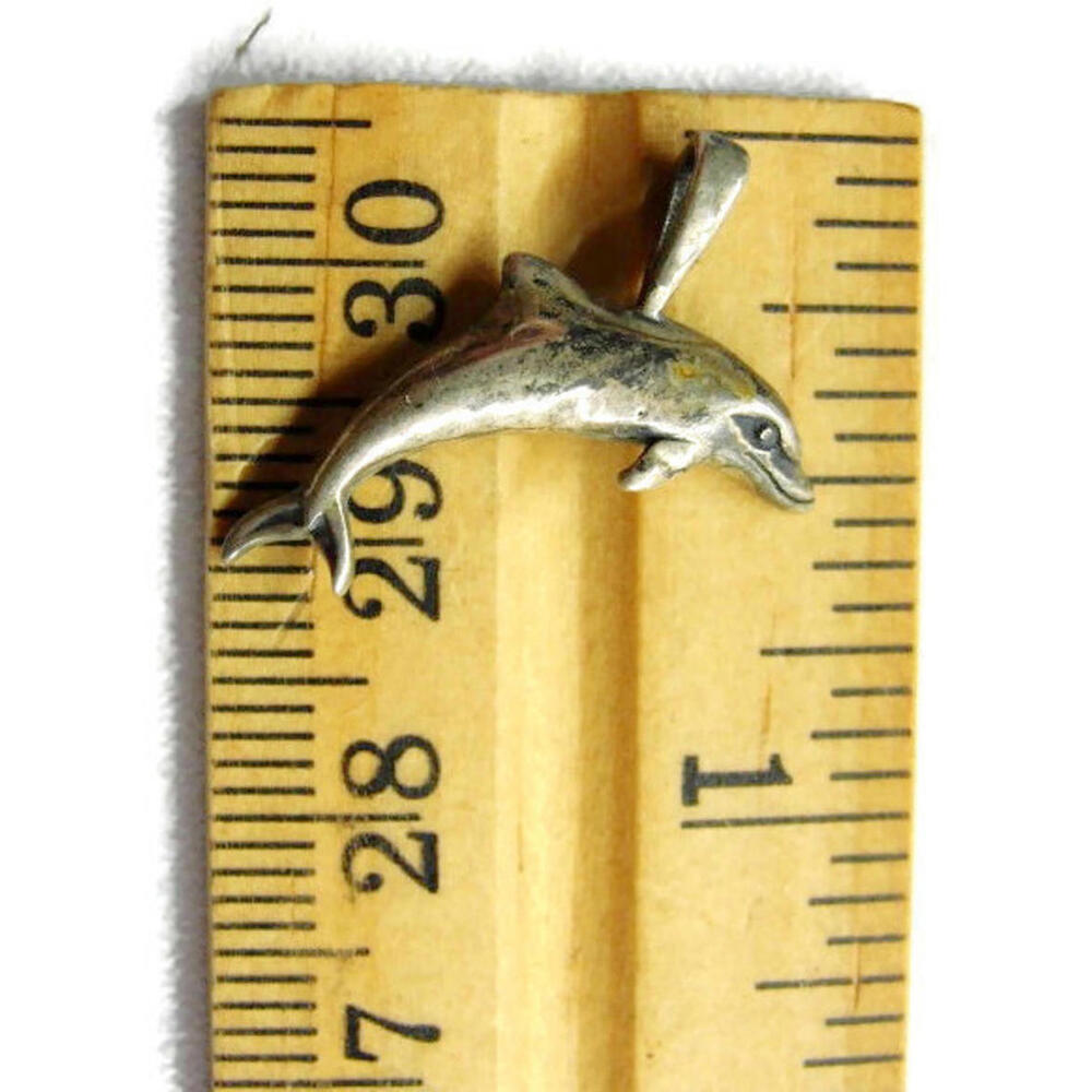 Dolphin Jumping Solid 925 Pendant Heavy Patina Vi… - image 6